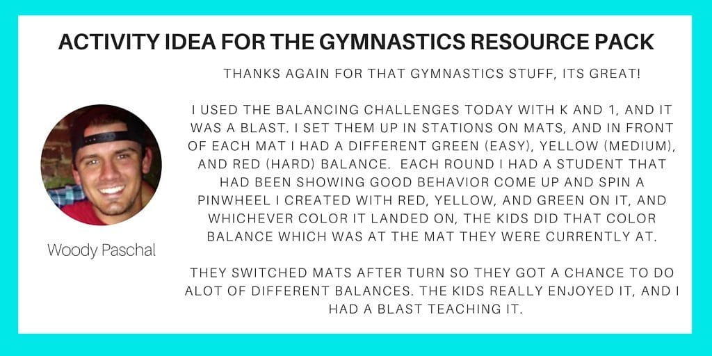 Gymnastics Pack Activity Idea - Woody